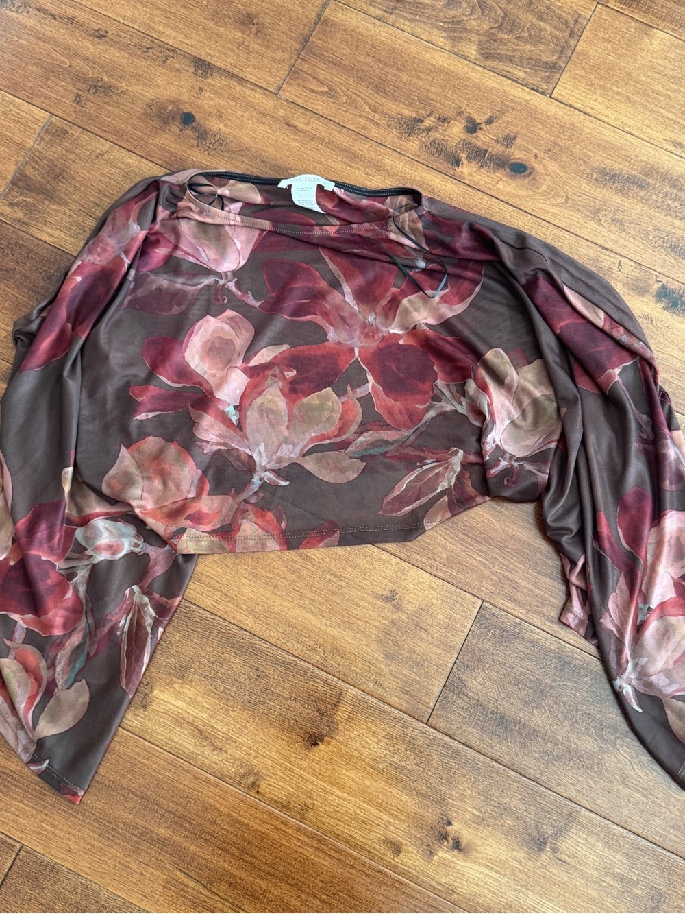 12th Tribe Clear Breeze Mulberry Floral Mesh Top & Skirt - Picture 4 of 11